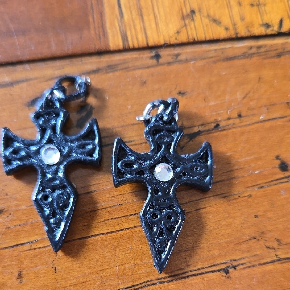 Salvage Pieces, Black Metal Crosses.